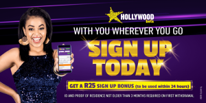 Free No deposit bonus on Hollywood bets South Africa